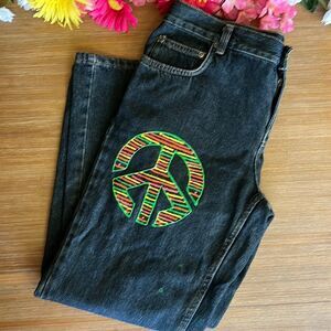 Boys Faded Glory Hand-painted Blue Jeans Size 12 Husky